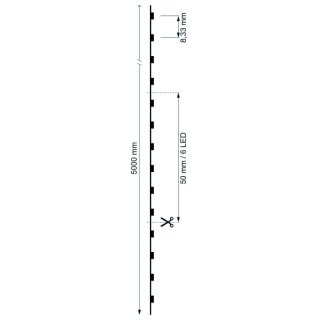 Deko-Light, Stripe, Standard, SMD, 24V-8W, 2700-6500K, 5m, Lichtstrom 1m: 1765 lm, Spannungskonstant, 5000 mm, IP 20