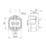 G12 Sockel Lampenfassung Keramik | 25cm Anschlussleitung | 4A/250V