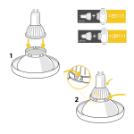 6x ES111 GU10 - LED Reduktion Reflektor Adapter MR16/GU10