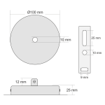 Metall Baldachin Standard mit Bajonett und Zugentlastung | Ø 100 mm | Höhe 25 mm | Antik Messing