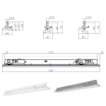 LINEAR Pro Tilt | LED Schienensystem 3-Phasen Beleuchtung, 20 Watt | 600mm | verschiedene Ausführungen