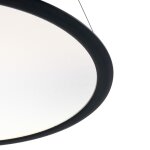 Deko-Light, Pendelleuchte, LED Panel, transparent rund, 50 W, DIM, 3000/3500/4000 K, Schwarz, 6000 lm, Eingangsspannung: 200-240 V/AC, Aluminium, IP 40