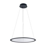 Deko-Light, Pendelleuchte, LED Panel, transparent rund, 50 W, DIM, 3000/3500/4000 K, Schwarz, 6000 lm, Eingangsspannung: 200-240 V/AC, Aluminium, IP 40