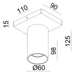 Deko-Light, Deckenaufbauleuchte, Can Tilt eckig, 1x 7,5 W...