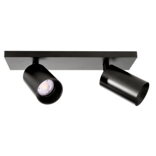 Deko-Light, Deckenaufbauleuchte, Can Tilt eckig, 2x 7,5 W GU10, Schwarz, Eingangsspannung: 220-240 V/AC, Aluminium, IP 20