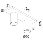 Deko-Light, Deckenaufbauleuchte, Can Tilt eckig, 2x 7,5 W GU10, Schwarz, Eingangsspannung: 220-240 V/AC, Aluminium, IP 20