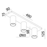 Deko-Light, Deckenaufbauleuchte, Can Tilt eckig, 3x 7,5 W...