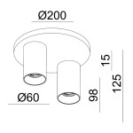 Deko-Light, Deckenaufbauleuchte, Can Tilt rund, 2x 7,5 W GU10, Schwarz, Eingangsspannung: 220-240 V/AC, Aluminium, IP 20