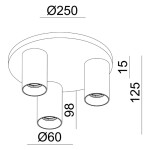 Deko-Light, Deckenaufbauleuchte, Can Tilt rund, 3x 7,5 W...