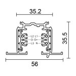 Deko-Light, 3-Phasen Schienensystem, D Line DALI Einbaustromschiene mit Flügel 1m, weiß, Verkehrsweiß RAL 9016, Eingangsspannung: 220-240 V/AC, Länge: 1000 mm, Breite: 56 mm, Höhe: 35.5 mm, IP 20