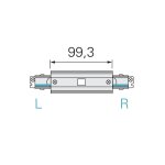 D LINE DALI 3-Phasen Schienensystem Elektr. Längsverbinder mit Einspeisem. Link-Rechts, Verkehrsweiß RAL9016 | 710520