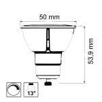 LENSEO LED PAR16 GU10 COB Leuchtmittel 6.5W 520lm 13° | DIM | 930 - 3000K